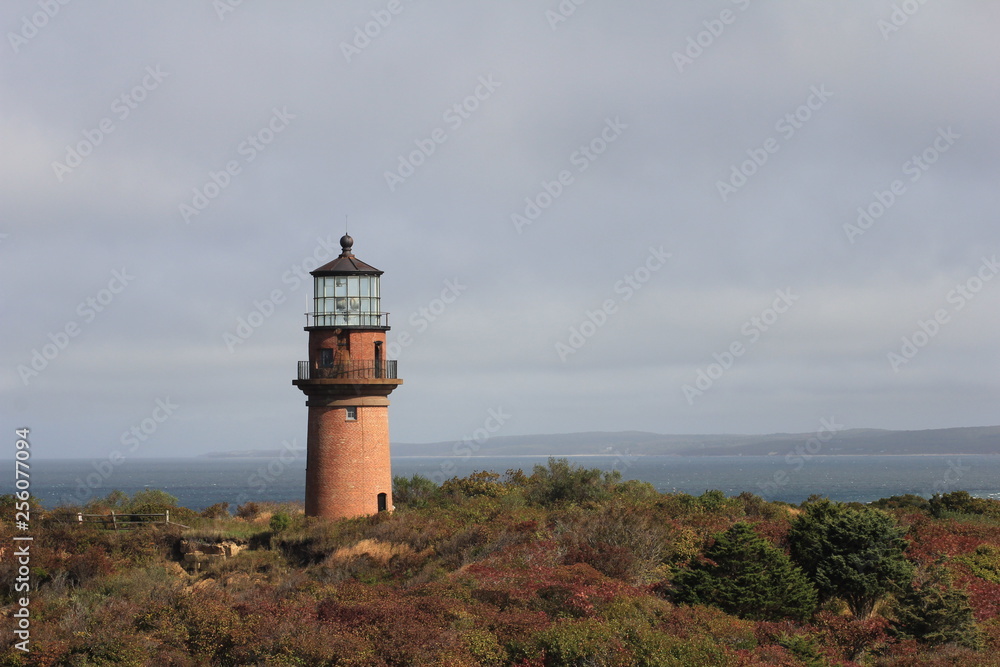 Gay Head Lighthouse Ocean Cliff Aquinnah Head Cape Cod Sunny Day in Boston Massachusetts 