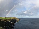 A double rainbow seen from Marine Drive, a coastline road situated on Douglas Head linking Douglas with Port Soderick in the Isle of Man.