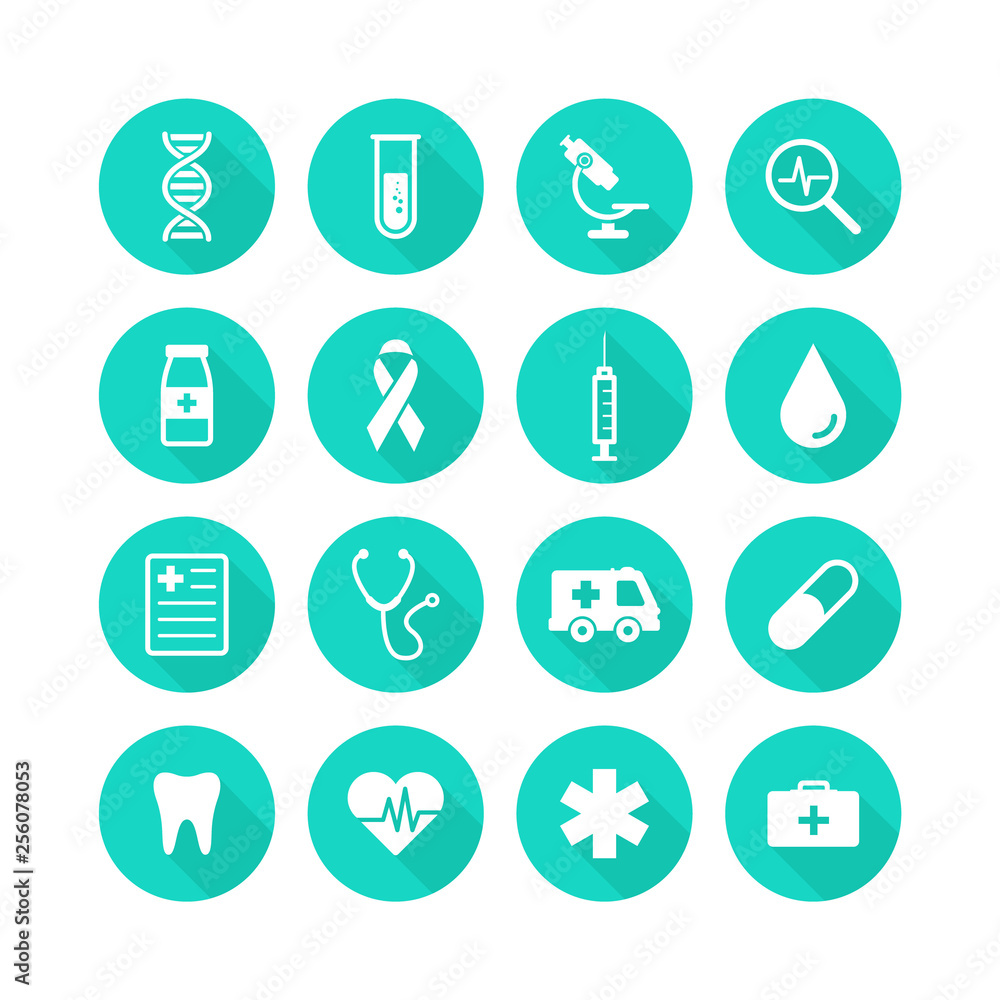 Healthcare and medical icons set. Vector illustration icons health, cross, dna, tablet. Collection modern icons infographic and medicine. Healthcare and medical icons set. Vector illustration icons health, cross, dna, tablet. Collection modern icons infographic and medicine.