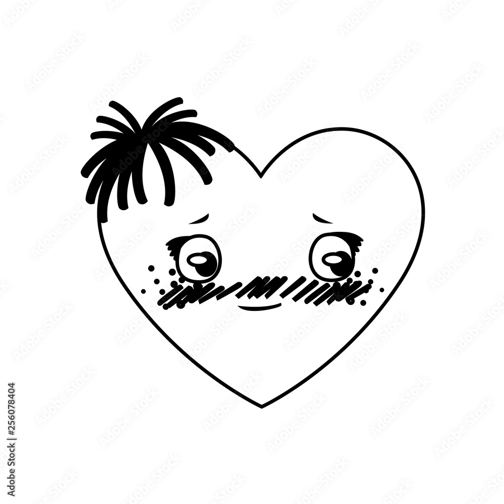 Naklejka premium female heart kawaii character