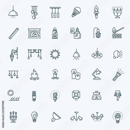 Lamp flat Icon Set