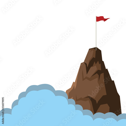 mountain goal peak cartoon