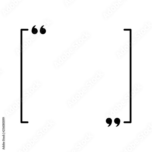Quotes icon vector. Quotemarks outline, speech marks, inverted commas or talking marks collection. Vector line art illustration isolated on white background.