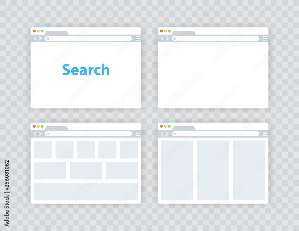 Browser window.Web browser in flat style. Window concept internet browser. Mockup screen design. Vector illustration concept. Browser window.Web browser in flat style. Window concept internet browser. Mockup screen design. Vector illustration concept.