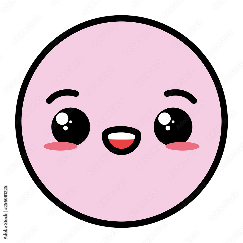 Fototapeta premium kawaii emoji cartoon face
