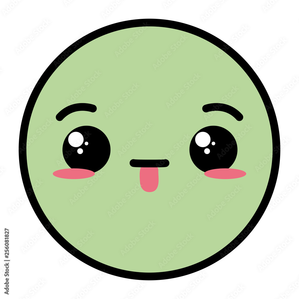 Fototapeta premium kawaii emoji cartoon face