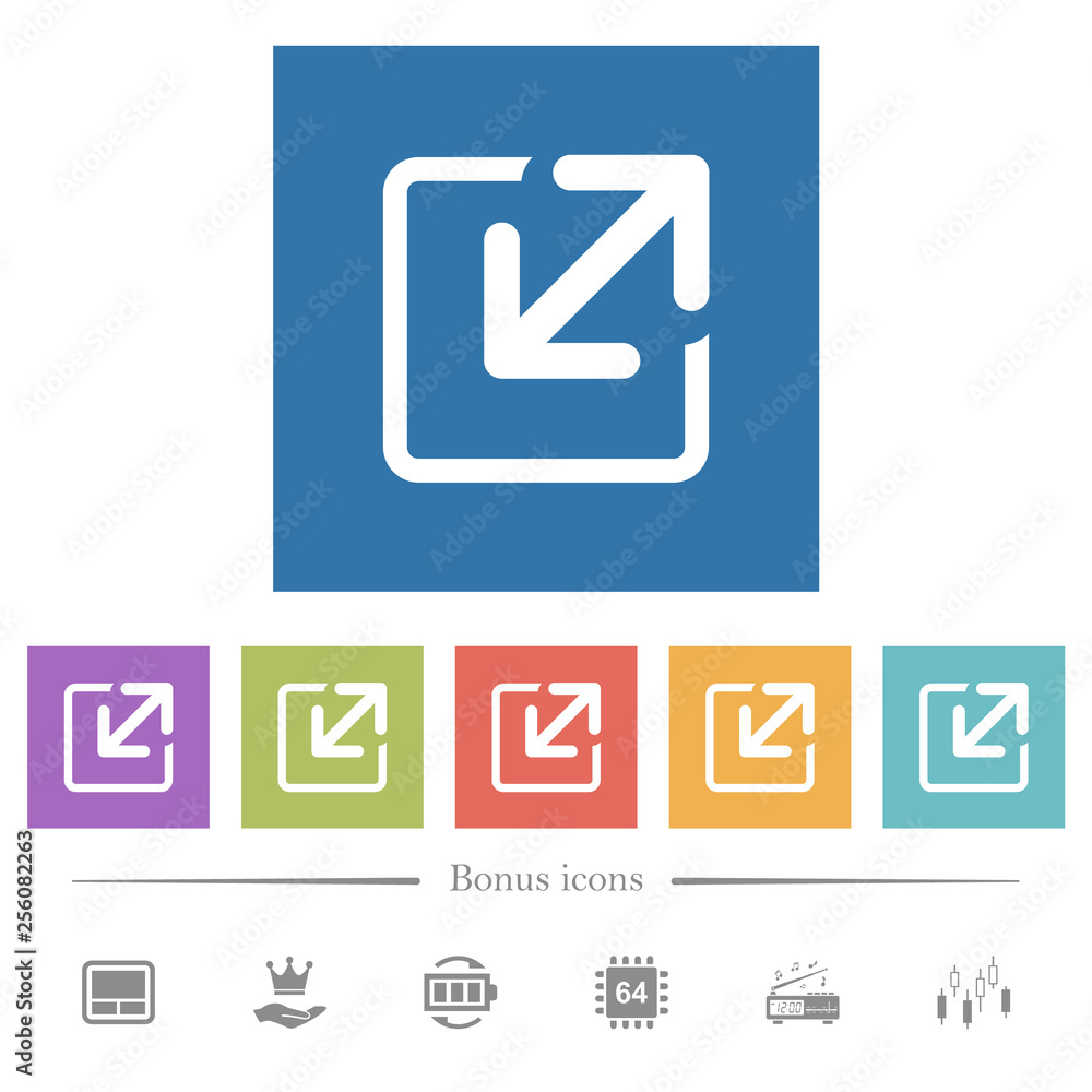 Resize window flat white icons in square backgrounds Resize window flat white icons in square backgrounds
