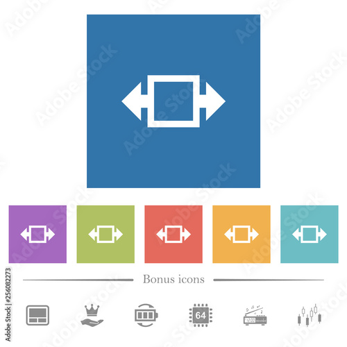 Width tool flat white icons in square backgrounds