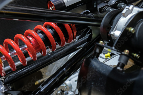 detail of a supercar racing suspension