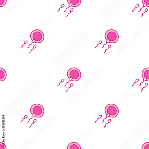 ovum and sperm seamless doodle pattern