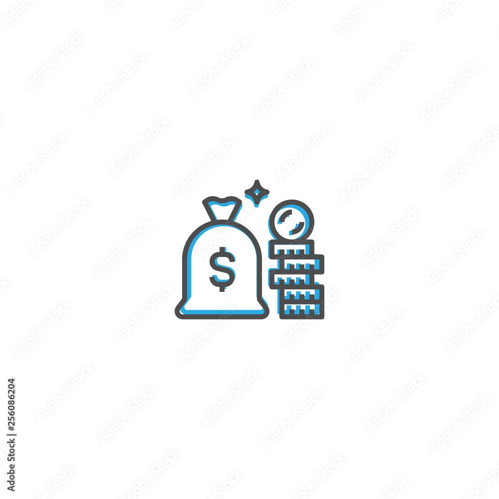 Money Bag icon design. Startup icon vector design Money Bag icon design. Startup icon vector design