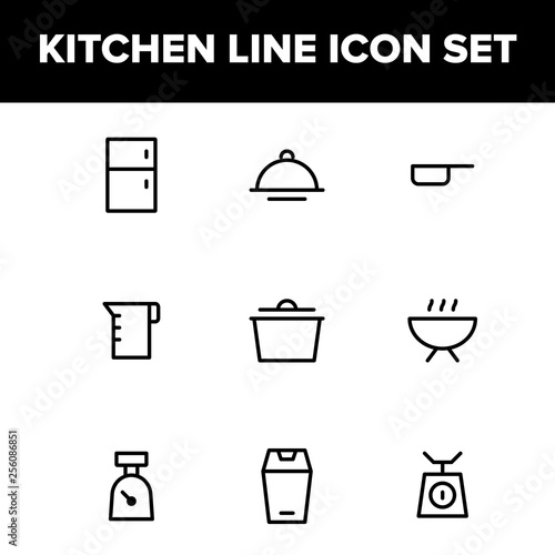 Kitchen Line Icon Set For Your Mobile App, Website & Printable Design