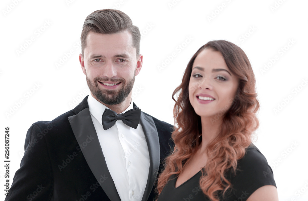 Portrait of a handsome man looking at the camera with a woman Portrait of a handsome man looking at the camera with a woman