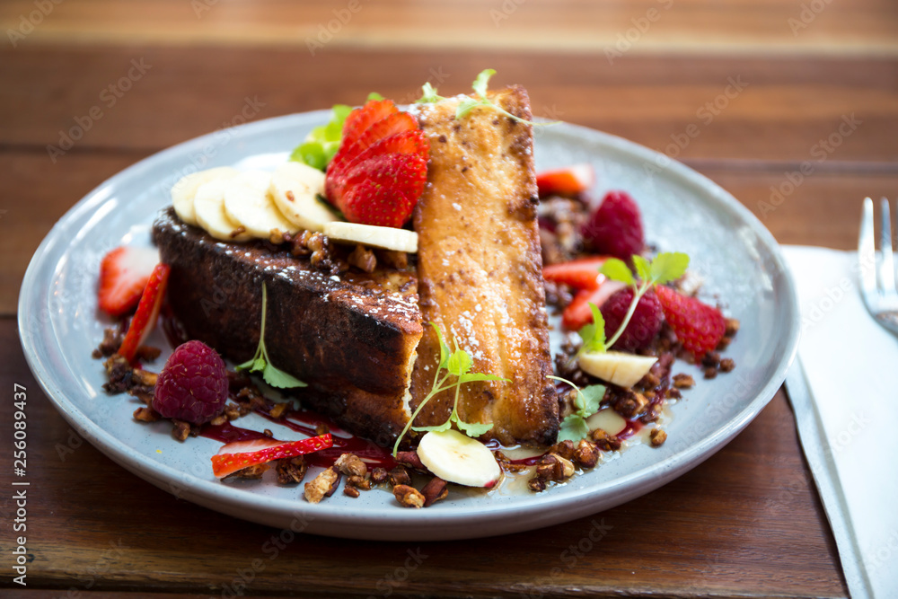 Berries and Banana with French Toast Berries and Banana with French Toast