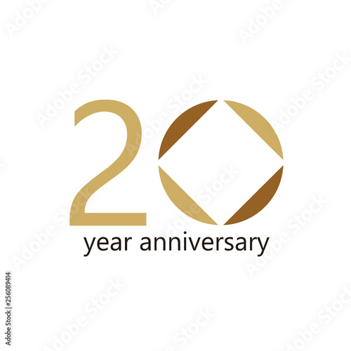 20 Year Anniversary Vector Template Design Illustration