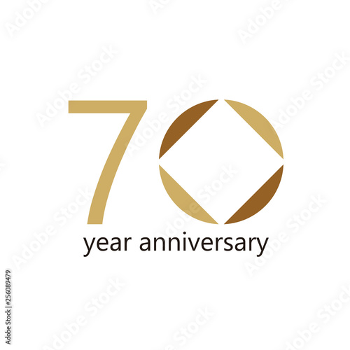 70 Year Anniversary Vector Template Design Illustration