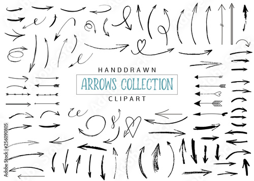 Handdrawn arrows set