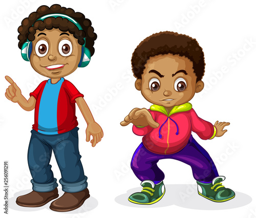 Set of africa boy character