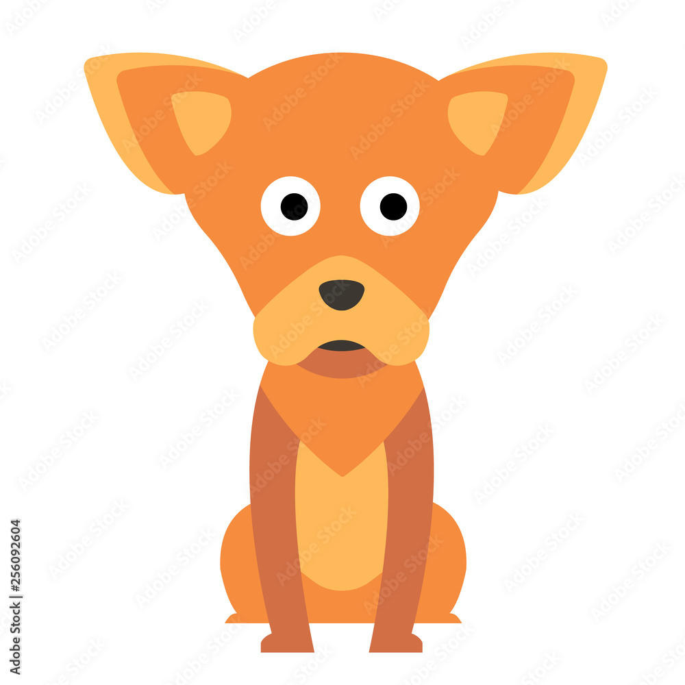 Obraz premium Chihuahua flat illustration