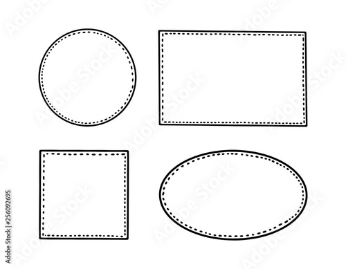 Simple inky hand drawn isolated vector outline picture frame element collection