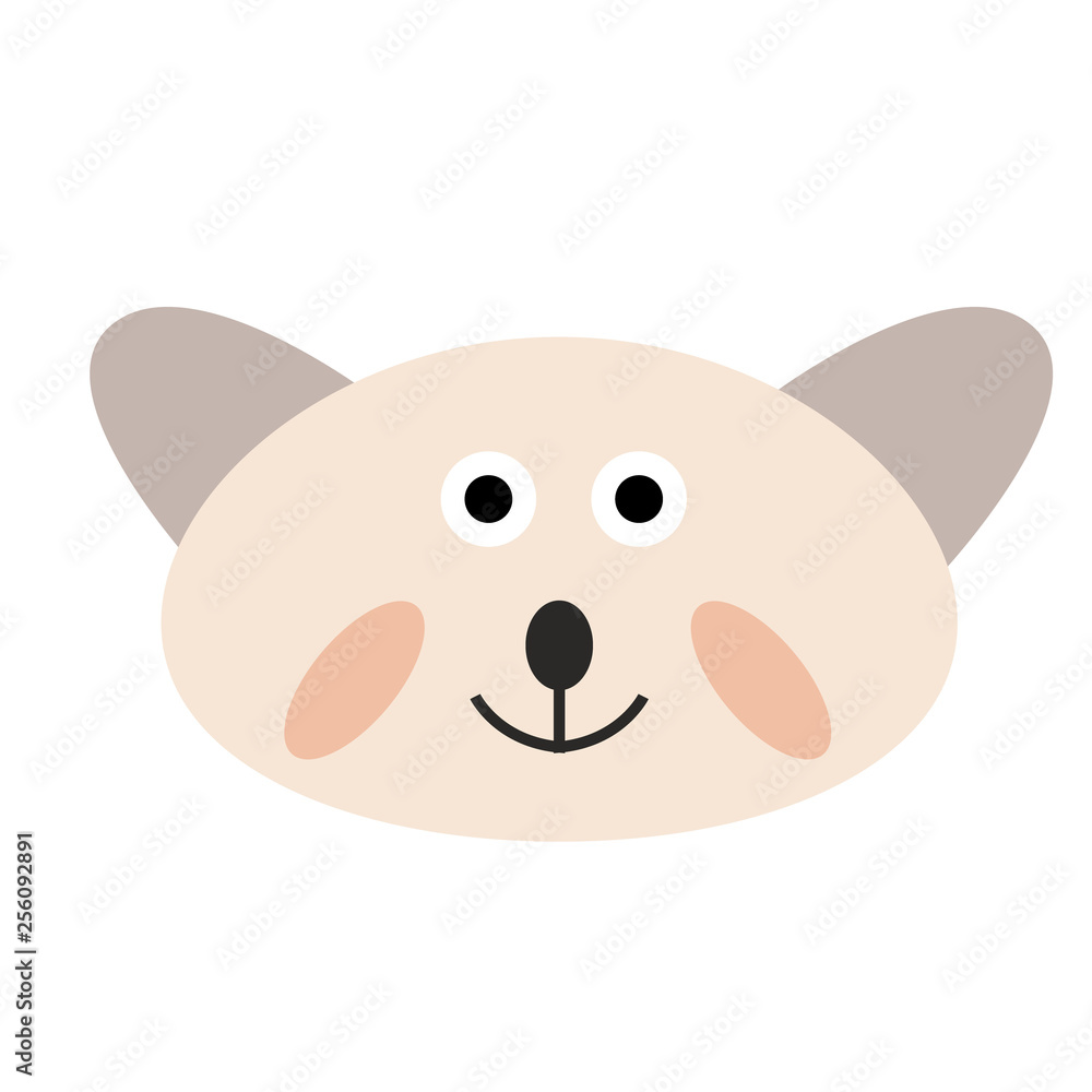 Dog s face flat illustration Dog s face flat illustration