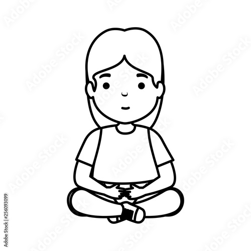 cute little girl seated character photo