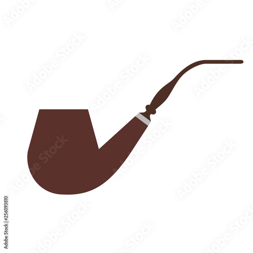 Smoking pipe flat illustration