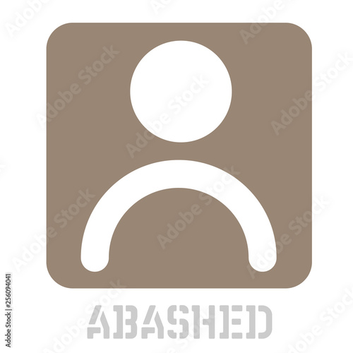 Abashed concept icon on white