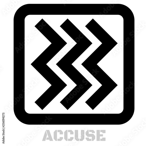 Accuse concept icon on white