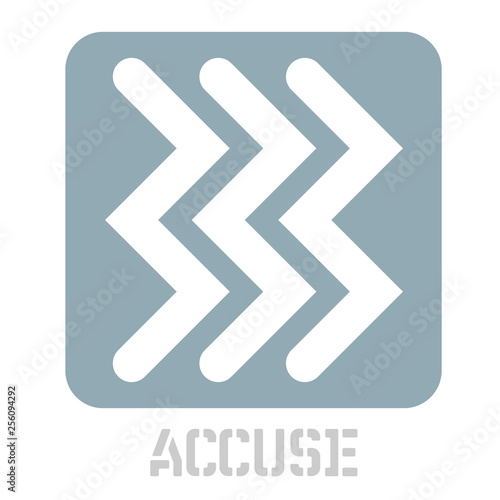 Accuse concept icon on white