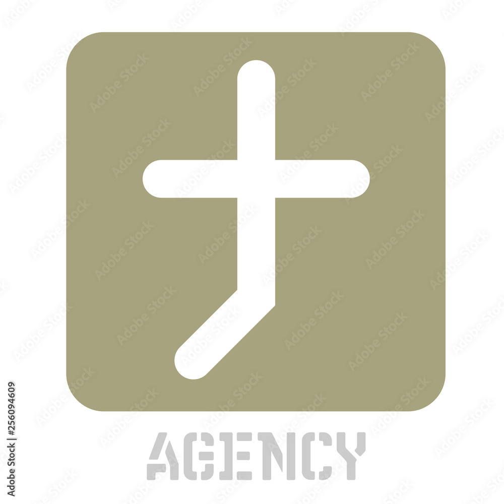 Obraz premium Agency concept icon on white