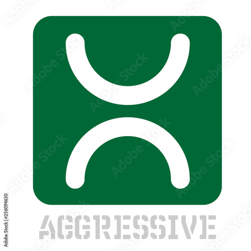 Aggressive concept icon on white photo