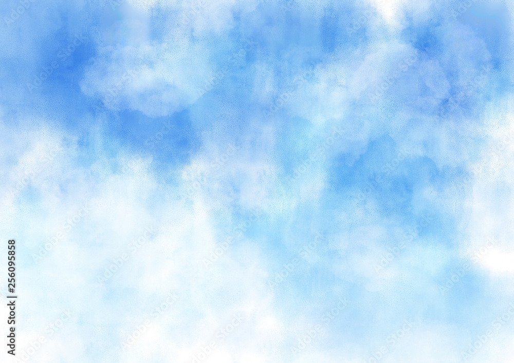 空　雲　青　水彩　テクスチャ　背景