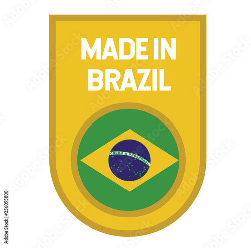 Made in Brazil label on white