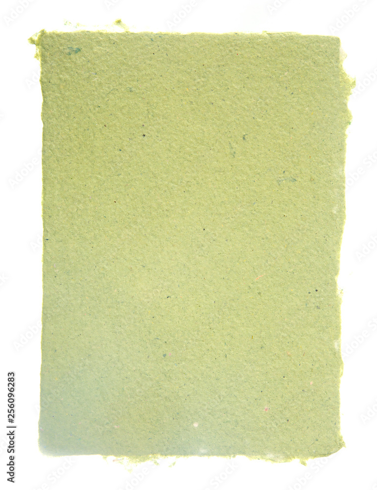 A Sheet of Handmade Paper Isolated on a White Background A Sheet of Handmade Paper Isolated on a White Background
