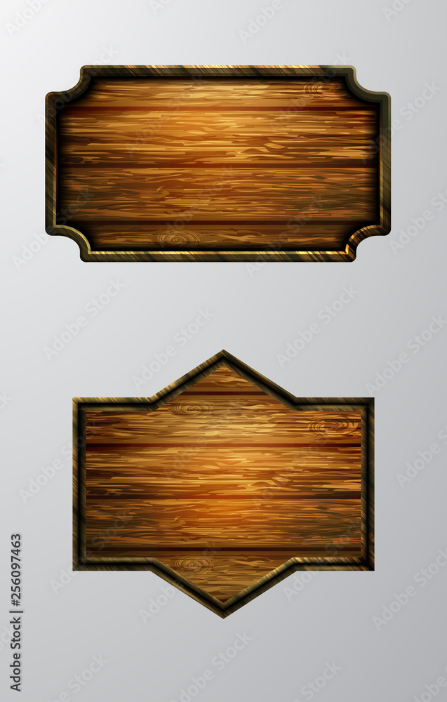 Vector realistic illustration of wooden signboard Vector realistic illustration of wooden signboard