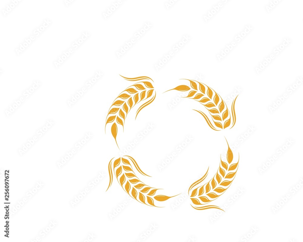 Obraz premium Agriculture wheat Logo Template vector icon