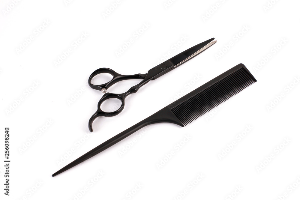 scissors and hairbrush scissors and hairbrush