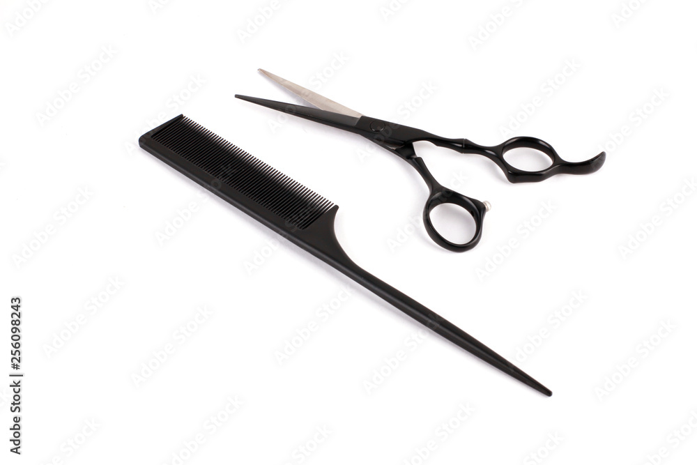 scissors and hairbrush scissors and hairbrush