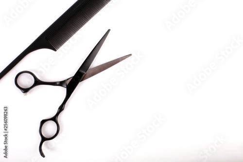 scissors and hairbrush