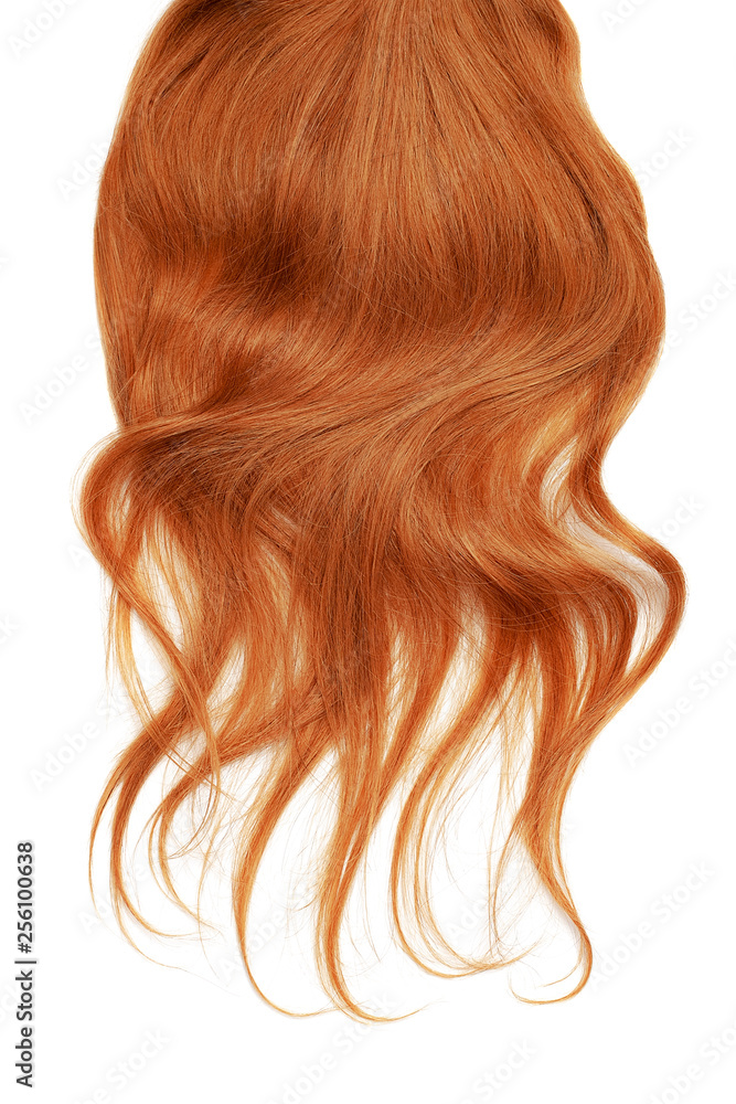 Long wavy red hair isolated on white background Long wavy red hair isolated on white background