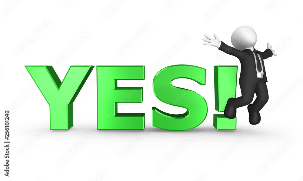 3d businessman in black suite with green text 3d businessman in black suite with green text