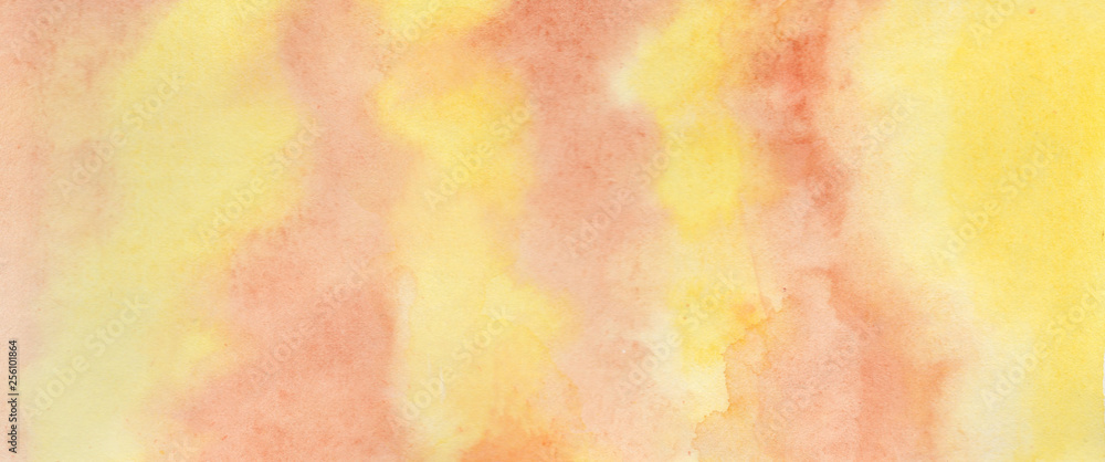 Abstract background watercolor red yellow
