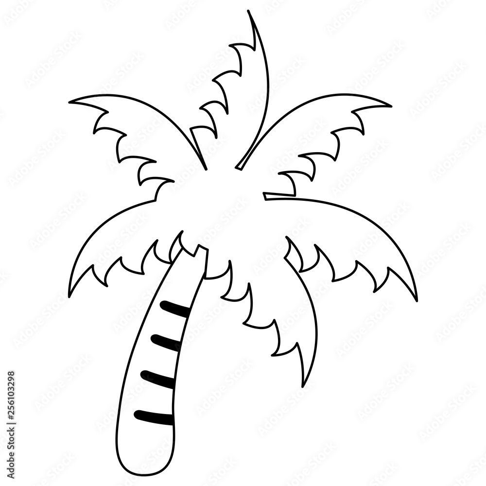 Palm tree nature symbol in black and white Palm tree nature symbol in black and white