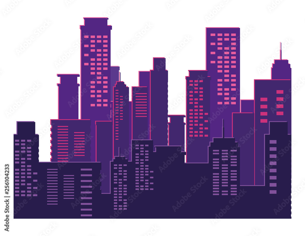 buildings metropolis cityscape scene