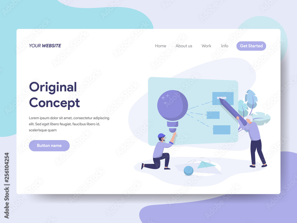 Landing page template of Original Concept Illustration Concept. Isometric flat design concept of web page design for website and mobile website.Vector illustration Landing page template of Original Concept Illustration Concept. Isometric flat design concept of web page design for website and mobile website.Vector illustration