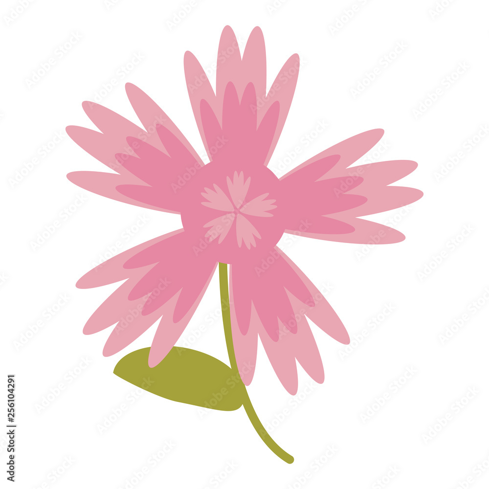 Beautiful flower cartoon isolated