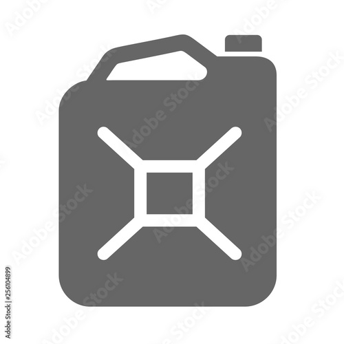 Fuel jerrycan icon. Canister for gasoline. Car oil vector isolated sign. 