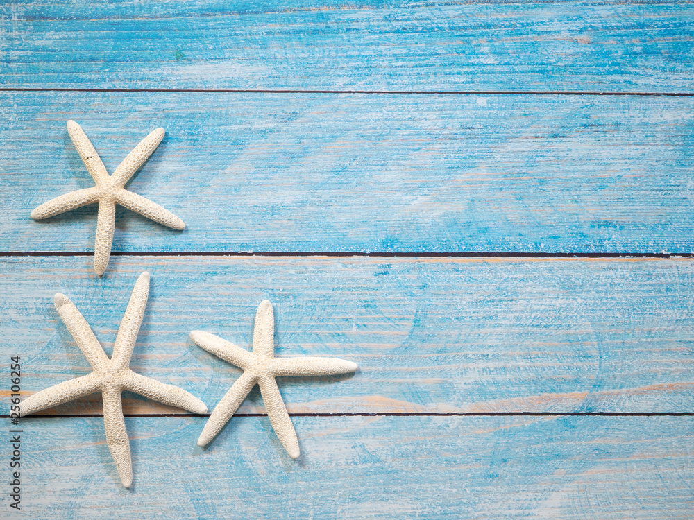 Starfish on a blue sea background Starfish on a blue sea background