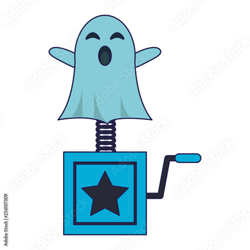Joke surprise box with ghost blue lines